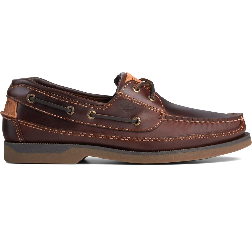 SPERRY MENS MAKO 2-EYE BOAT SHOE, AMARETTO, 13 - Picture 2 of 6
